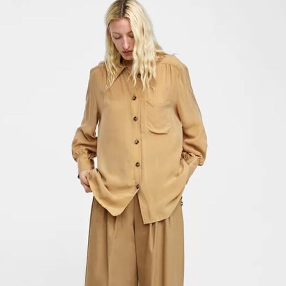 NWT! Zara women 100%  Cupro flowy top‎ - Picture 16 of 16